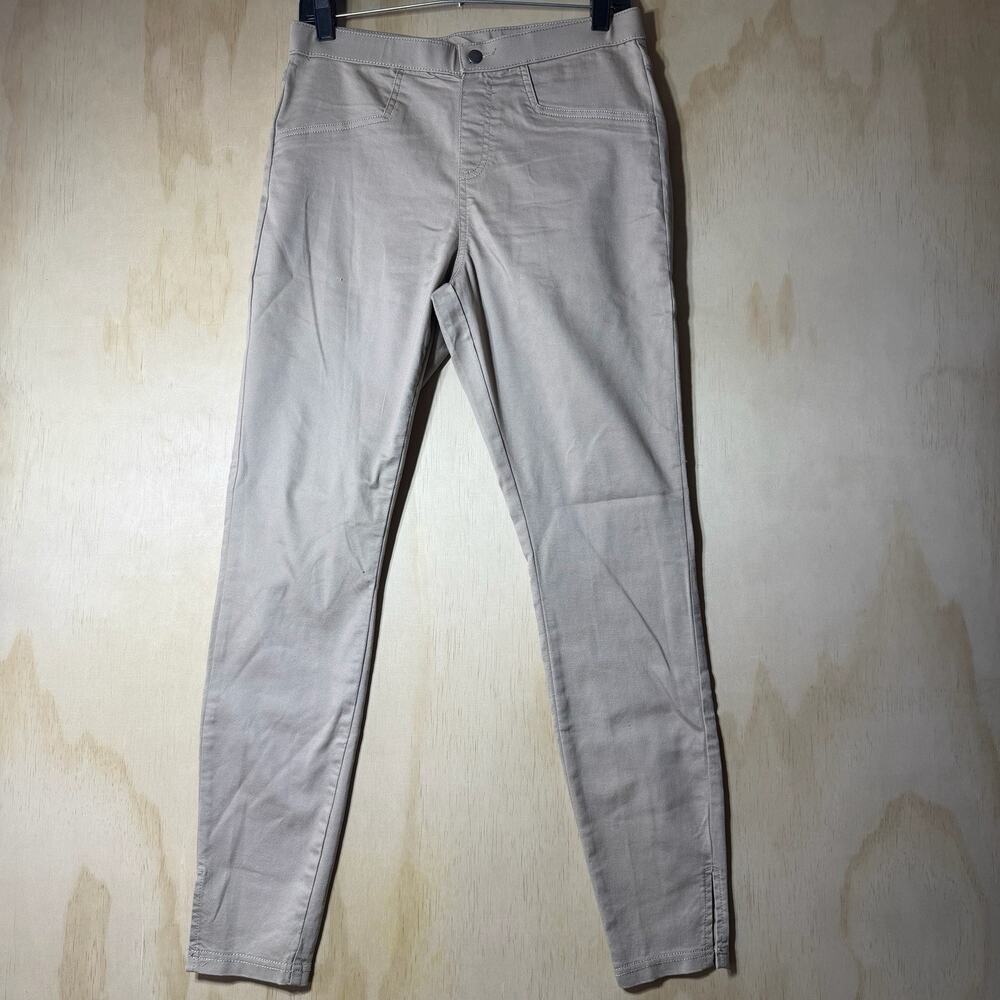 Hue Studio Denim Leggings Women’s Medium Taupe Stretch Skinny Pull On Pants